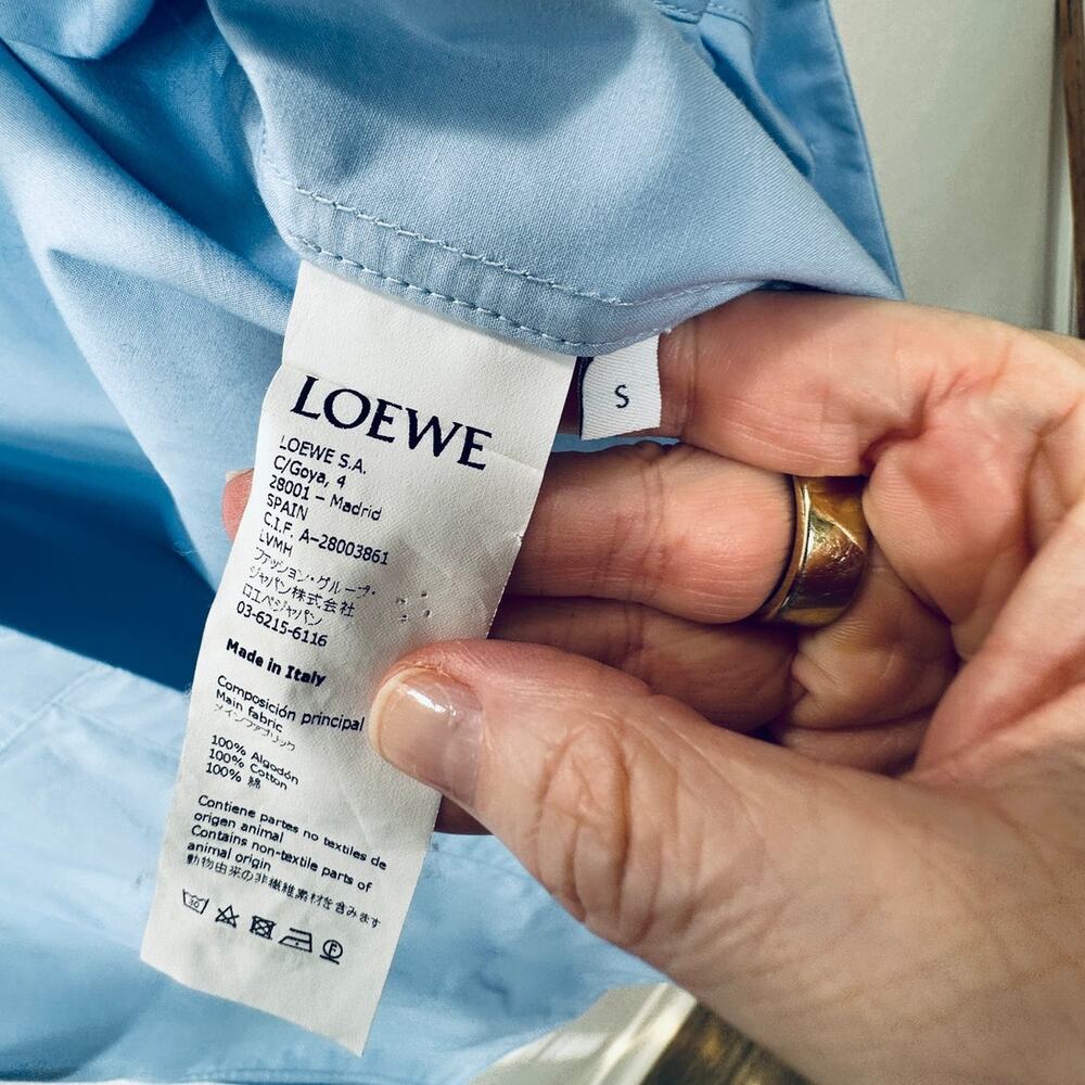 Loewe Light Blue Front Button Split Side Asymmetr… - image 7